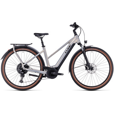 Bicicleta de senderismo eléctrica CUBE TOURING HYBRID PRO 500 TRAPEZ Gris 2023 0